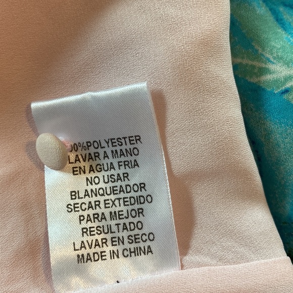 Dress Forum LA Monstera Open Back Pink Maxi Dress w Palm/Philodendron Print Lg - Picture 15 of 17